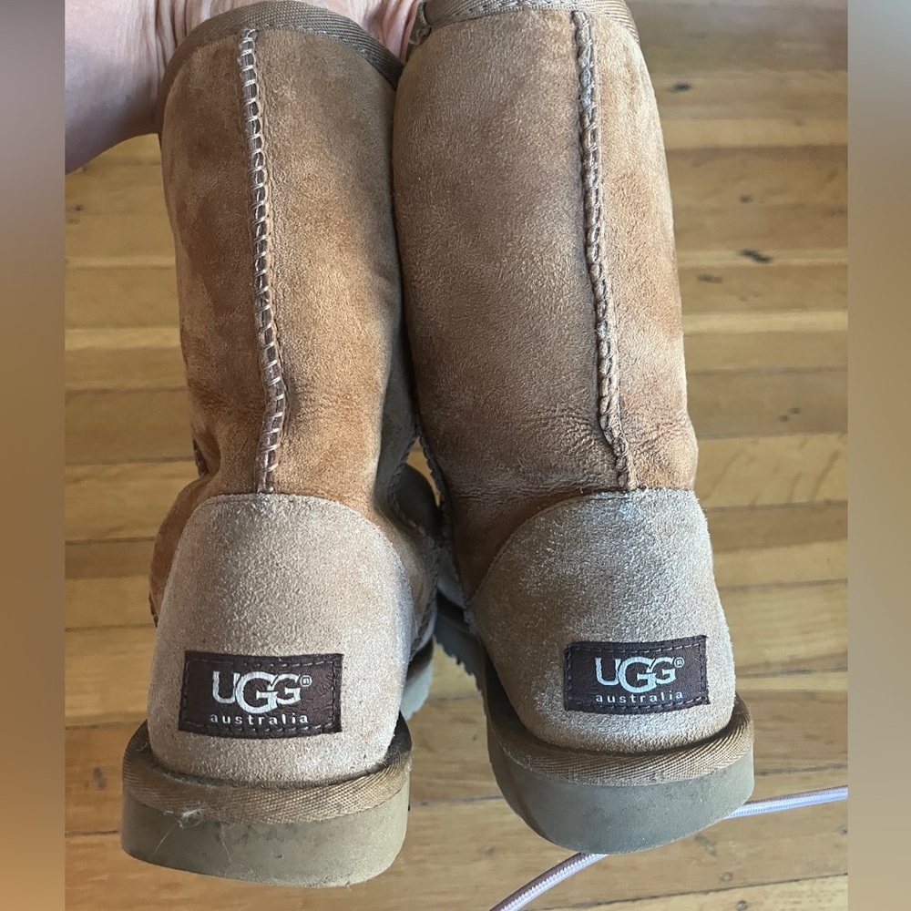 UGG shearling boots caramel 7 mid calf classic short II chestnut slippers brown - Picture 3 of 6